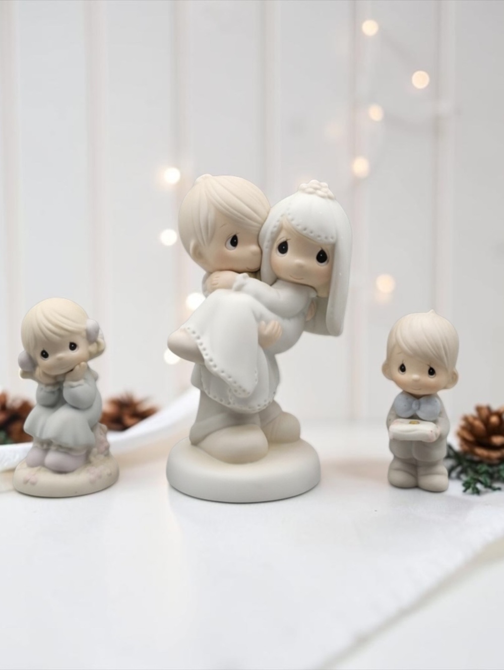 Precious Moments Figurines Lot of 3 Wedding Ring Bearer Enesco Vintage